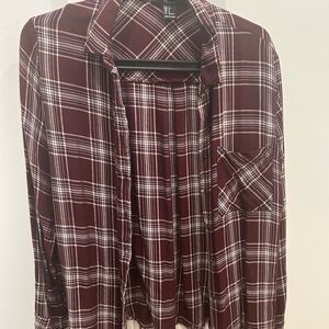Forever 21 Purple Plaid Button Down Shirt